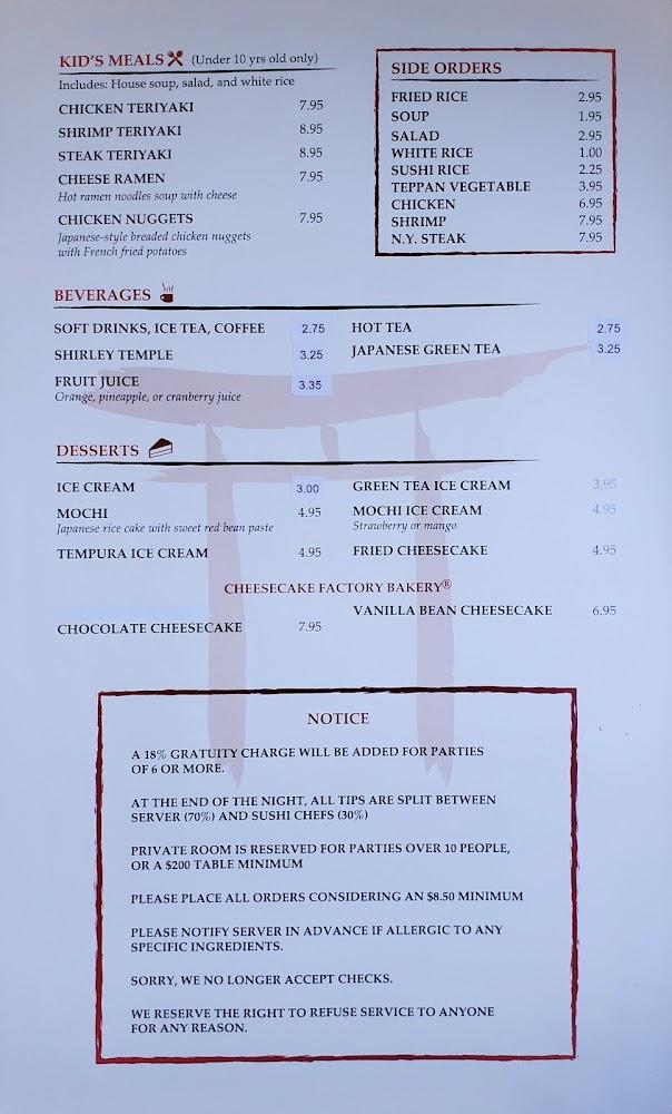 Tokyo Sushi Menu image 3