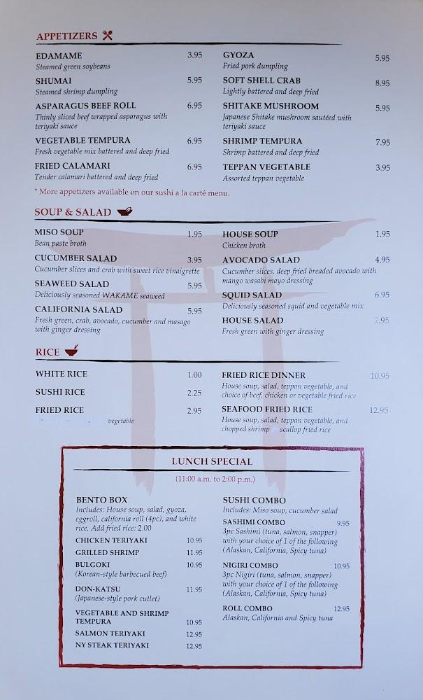 Tokyo Sushi Menu image 4
